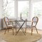 Merrick Lane Celia Set of Two Stacking Thonet Bistro Style Chair with Arms, PE Rattan Seat, and Metal Frame for Indoor/Outdoor Use
